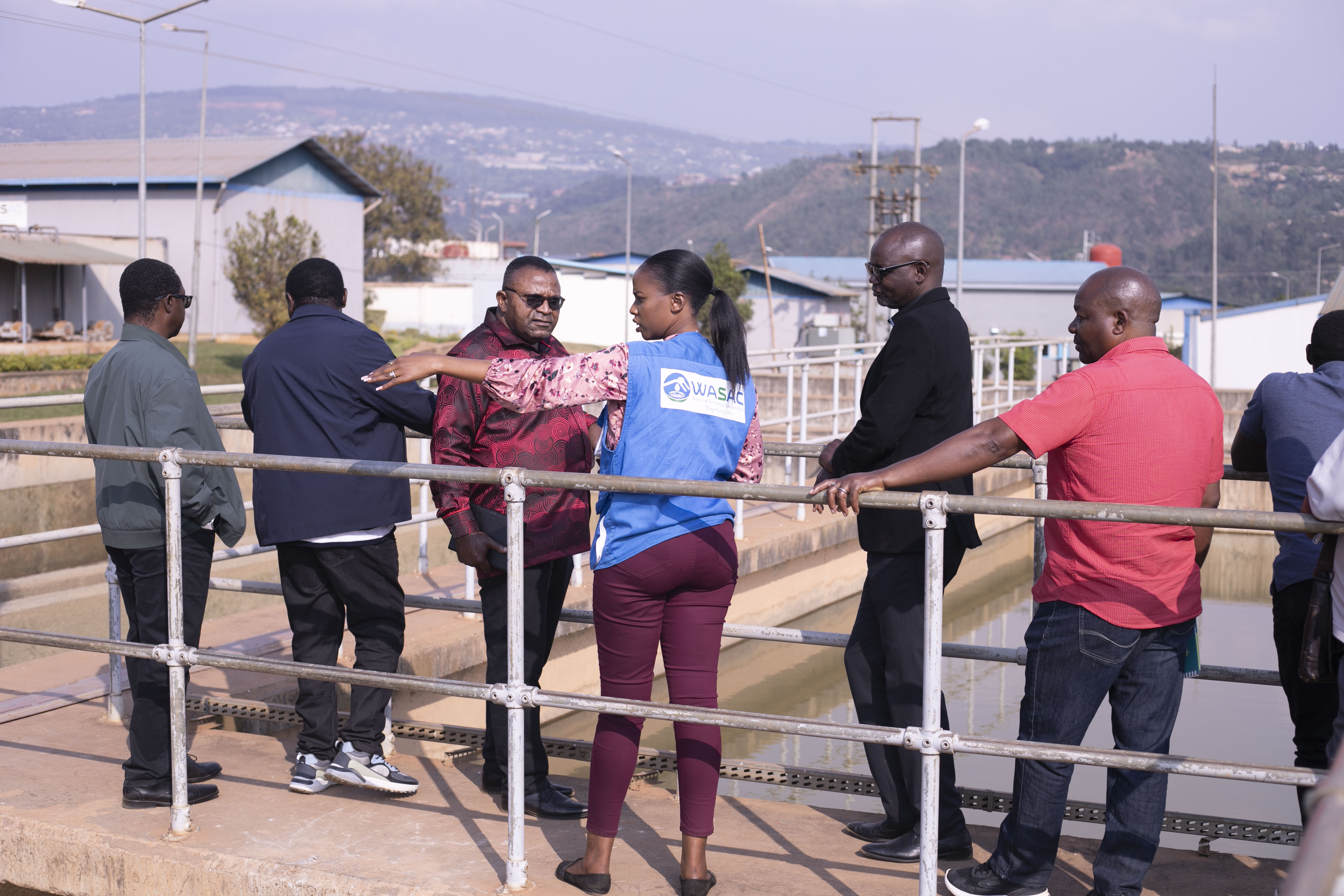 The delegation toured the Nzove Water Treatment plant